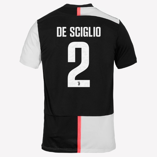 Trikot Juventus NO.2 De Sciglio Heim 2019-20 Weiß Schwarz Fussballtrikots Günstig